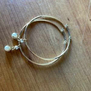 Goldtone hoops with pearl dangles
